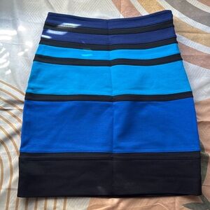 Express Blue Black Mini Pencil Skirt